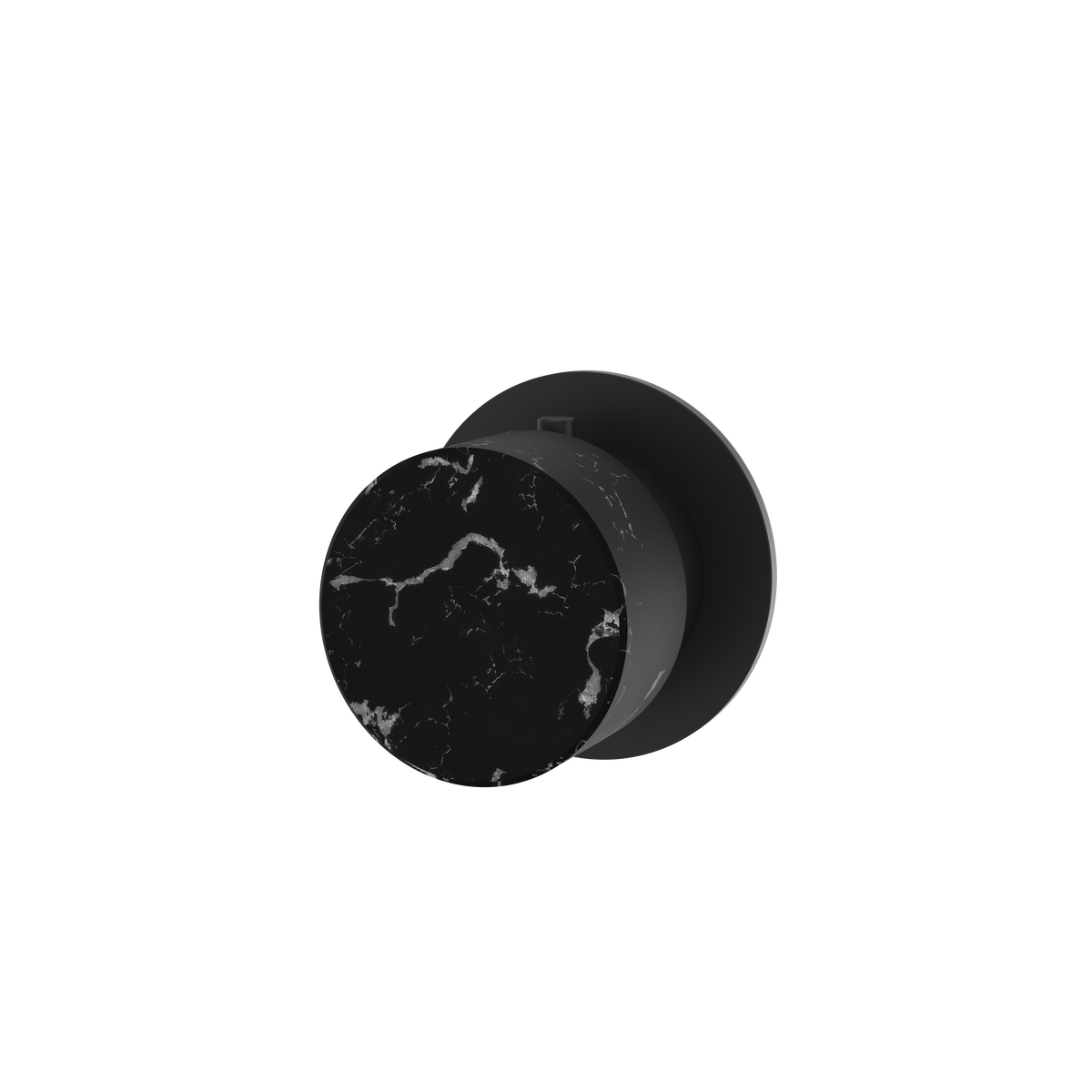 Aquabrass Marmo Round Trim Set for Diverter Valve 2-Way Shared RM92NM in black marquina black