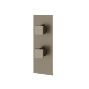 Aquabrass Trim Sets Square Trim Set 2-Way Non-shared S9295 in brushed black chrome