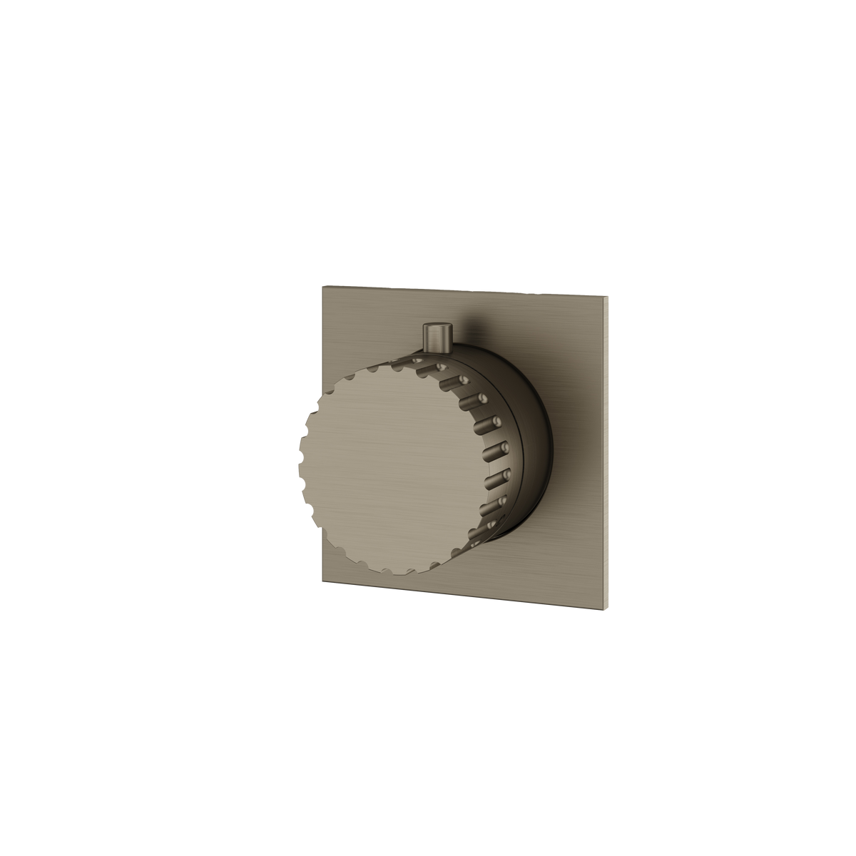 Aquabrass Tosca Square Round Trim Set for Diverter Valve 3-Way Shared SR2334 in brushed black chrome