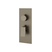 Aquabrass Chicane Square Round Trim Set for 1 Shut-Off Thermostatic Valve SR3119 in brushed black chrome