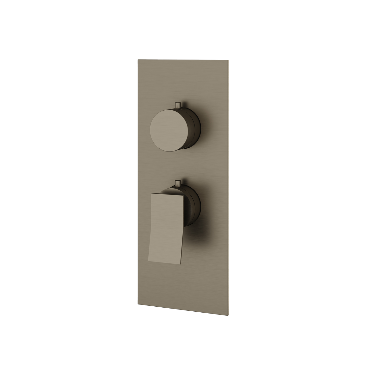 Aquabrass Chicane Square Round Trim Set for 1 Shut-Off Thermostatic Valve SR3119 in brushed black chrome