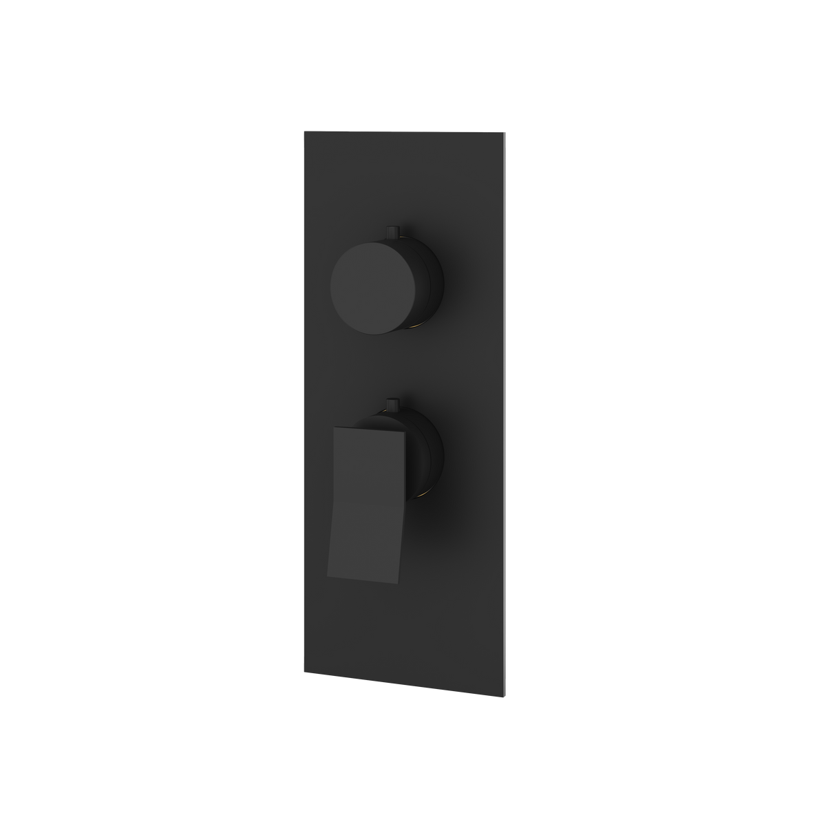 Aquabrass Chicane Square Round Trim Set for 1 Shut-Off Thermostatic Valve SR3119 in black