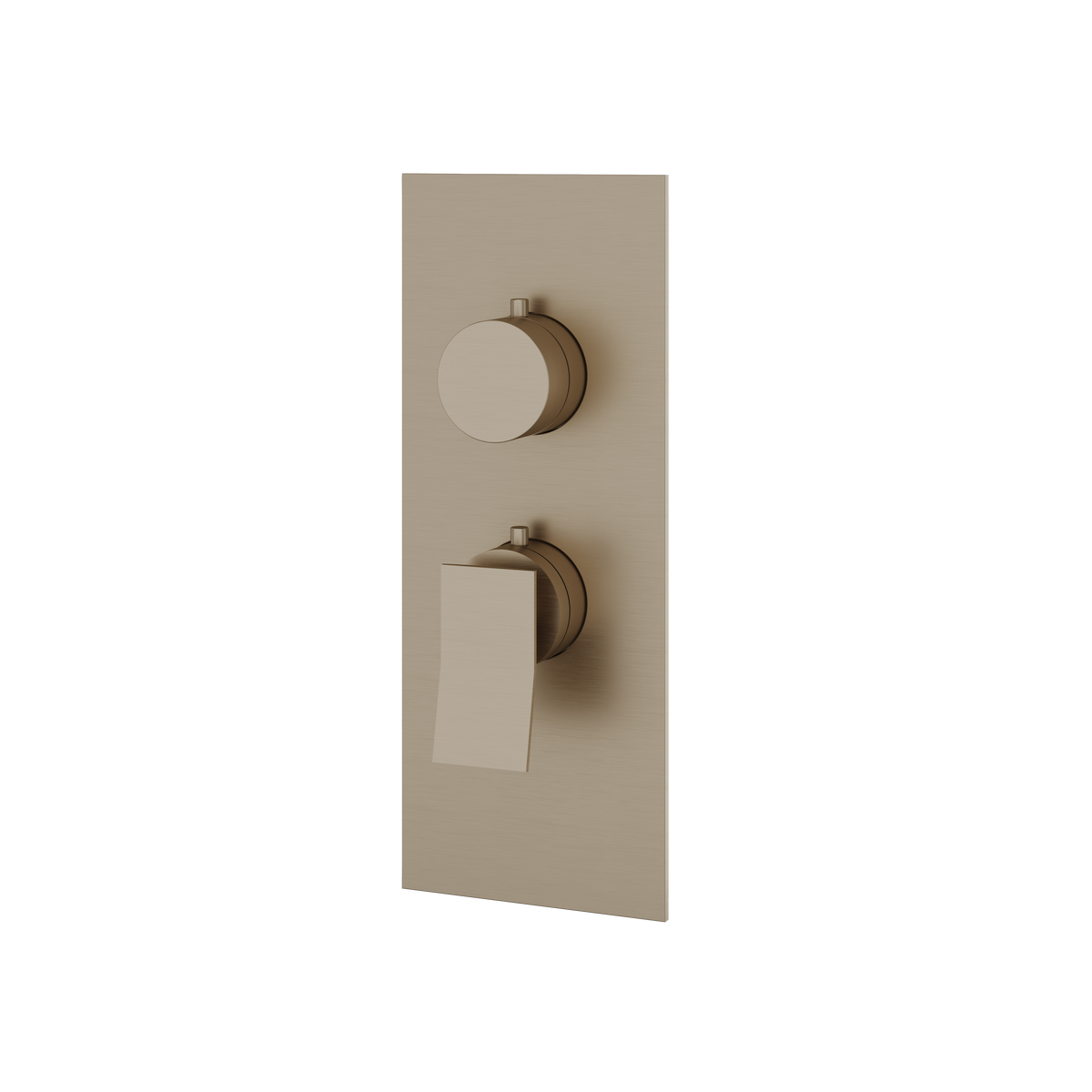 Aquabrass Chicane Square Round Trim Set for 1 Shut-Off Thermostatic Valve SR3119 in brushed nickel