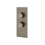 Aquabrass Tosca Square Round Trim Set for 1 Shut-Off Thermostatic Valve SR3134 in brushed black chrome