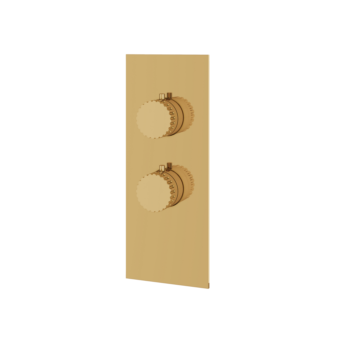 Aquabrass Tosca Square Round Trim Set for 1 Shut-Off Thermostatic Valve SR3134 in polished gold
