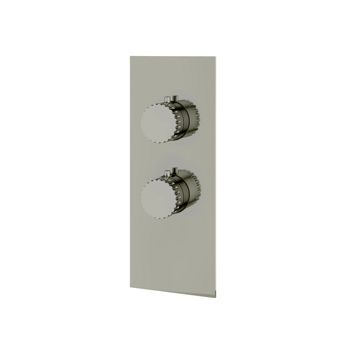 Aquabrass Tosca Square Round Trim Set for 1 Shut-Off Thermostatic Valve SR3134 in polished nickel