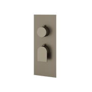 Aquabrass Alpha Square Round Trim Set for 1 Shut-Off Thermostatic Valve SR3192 in brushed black chrome