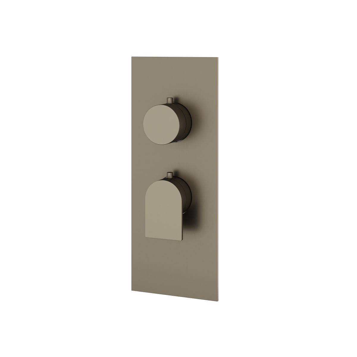 Aquabrass Alpha Square Round Trim Set for 1 Shut-Off Thermostatic Valve SR3192 in brushed black chrome