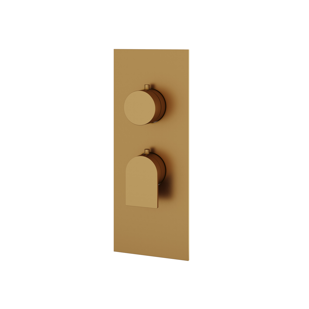 Aquabrass Alpha Square Round Trim Set for 1 Shut-Off Thermostatic Valve SR3192 in brushed gold