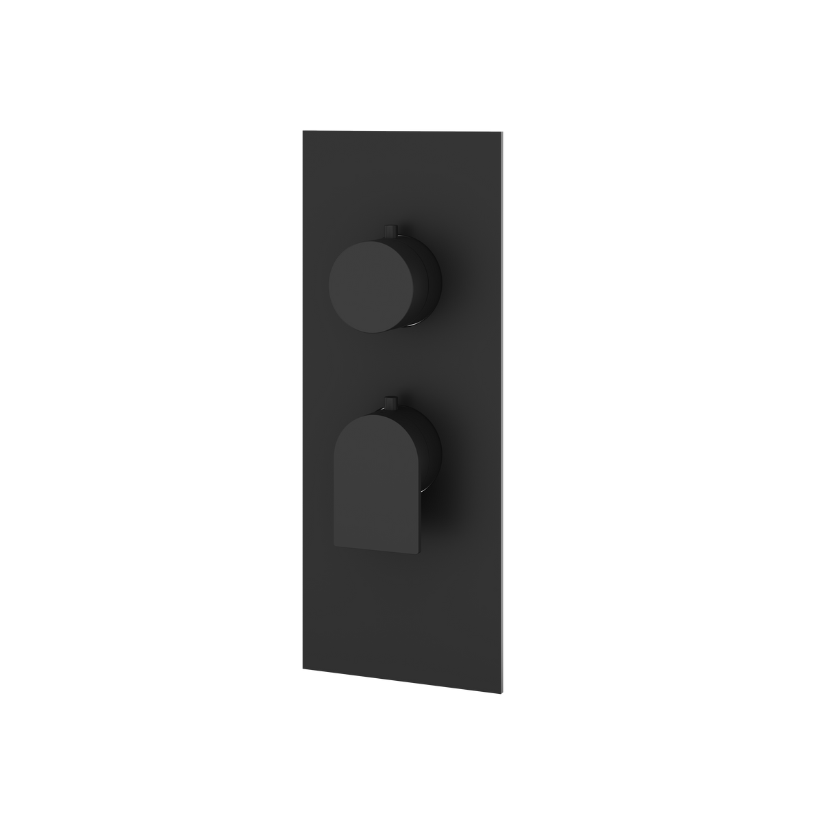 Aquabrass Alpha Square Round Trim Set for 1 Shut-Off Thermostatic Valve SR3192 in black
