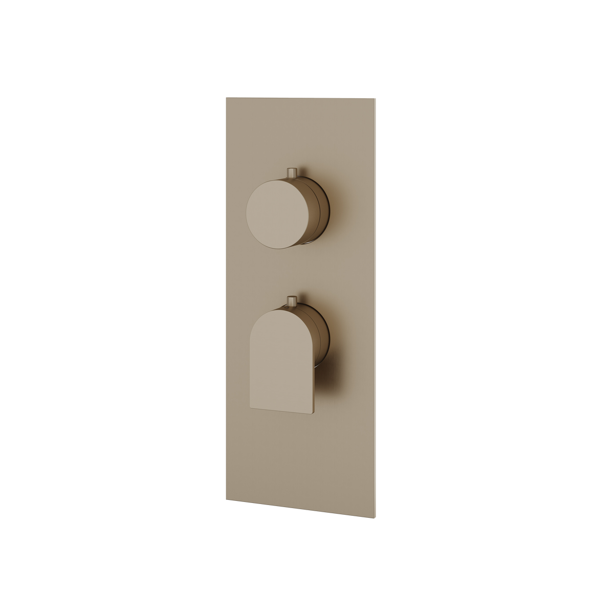 Aquabrass Alpha Square Round Trim Set for 1 Shut-Off Thermostatic Valve SR3192 in brushed nickel