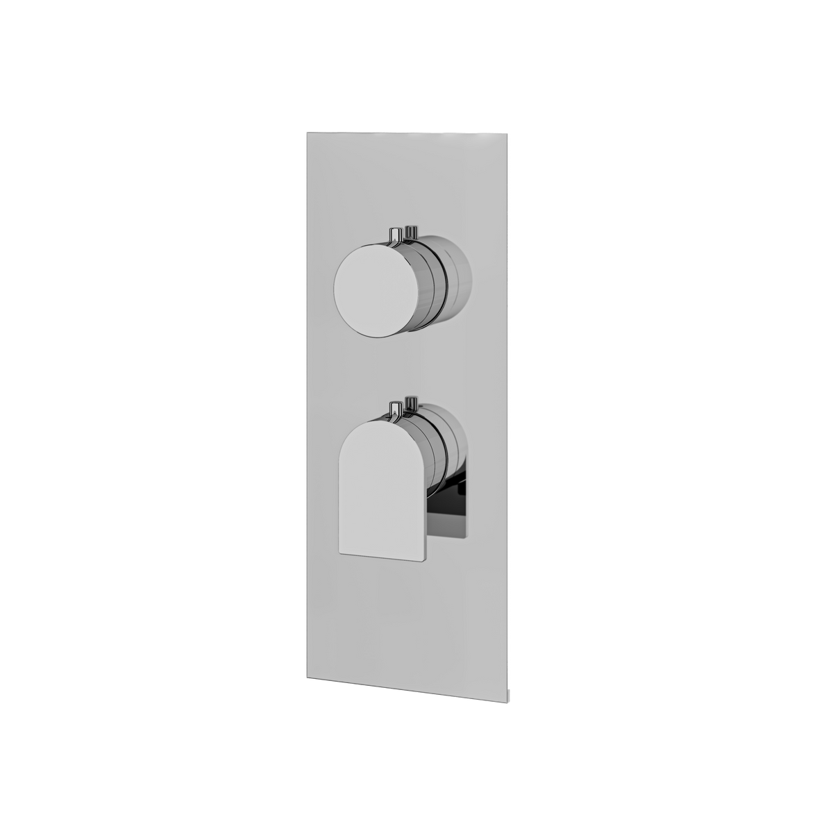 Aquabrass Alpha Square Round Trim Set for 1 Shut-Off Thermostatic Valve SR3192 in polished chrome