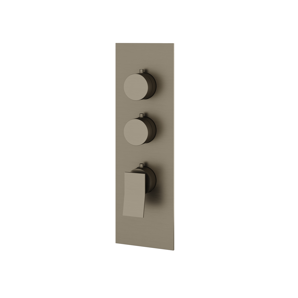 Aquabrass Chicane Square Round Trim Set for 2 Shut-Off Thermostatic Valve SR3219 in brushed black chrome