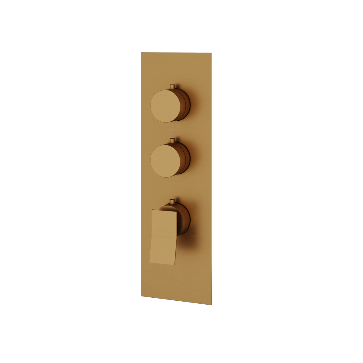 Aquabrass Chicane Square Round Trim Set for 2 Shut-Off Thermostatic Valve SR3219 in brushed gold