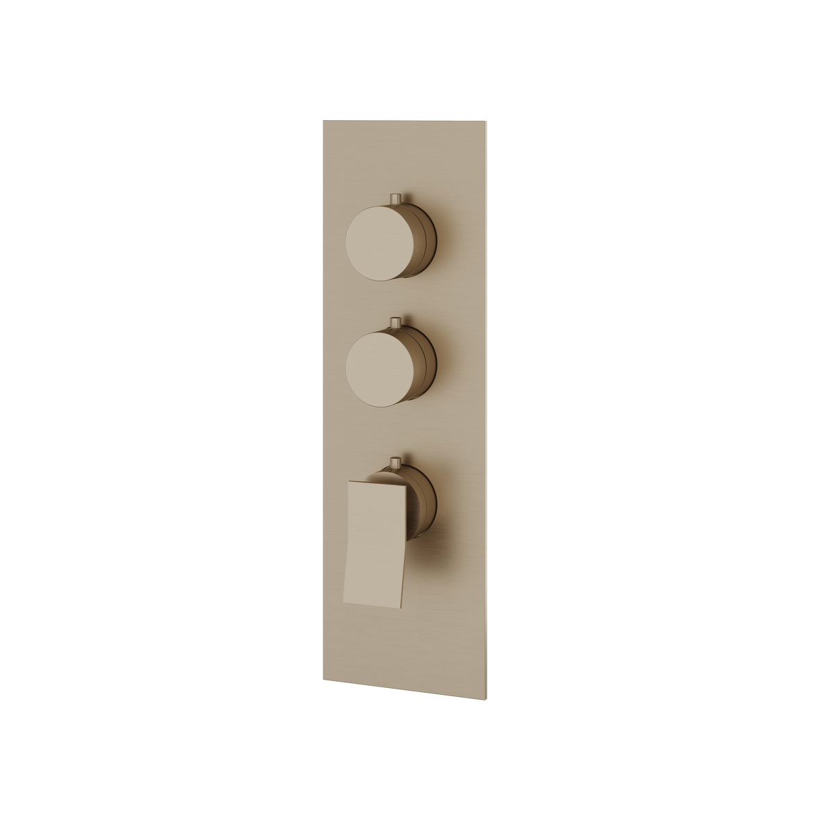 Aquabrass Chicane Square Round Trim Set for 2 Shut-Off Thermostatic Valve SR3219 in brushed nickel