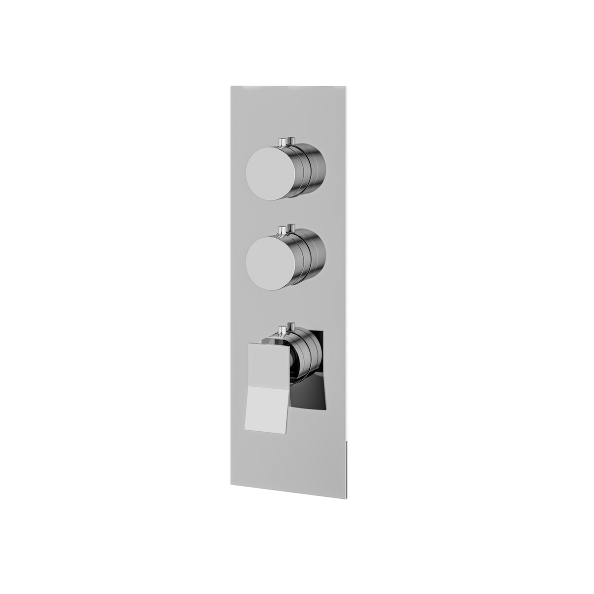 Aquabrass Chicane Square Round Trim Set for 2 Shut-Off Thermostatic Valve SR3219 in polished chrome