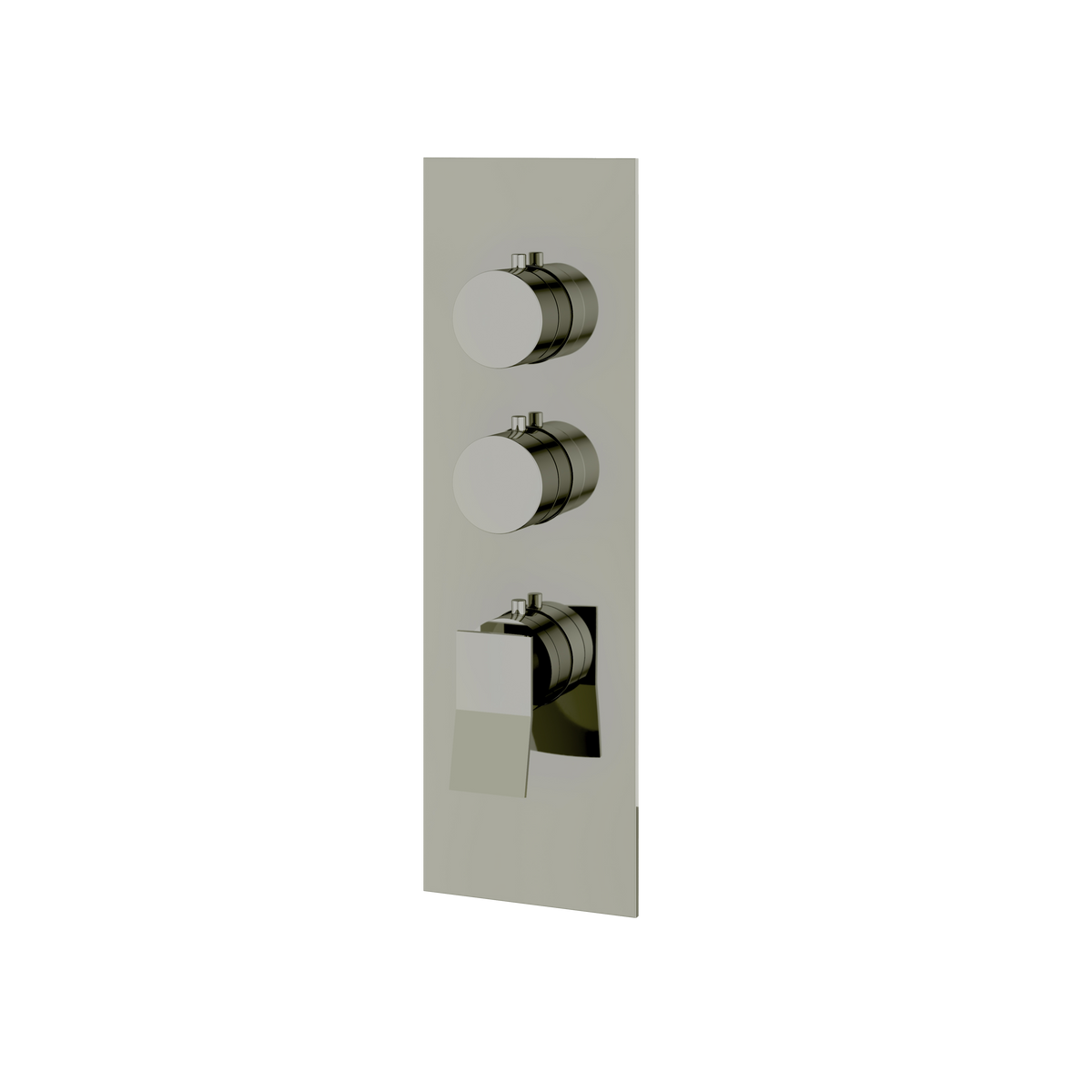 Aquabrass Chicane Square Round Trim Set for 2 Shut-Off Thermostatic Valve SR3219 in polished nickel
