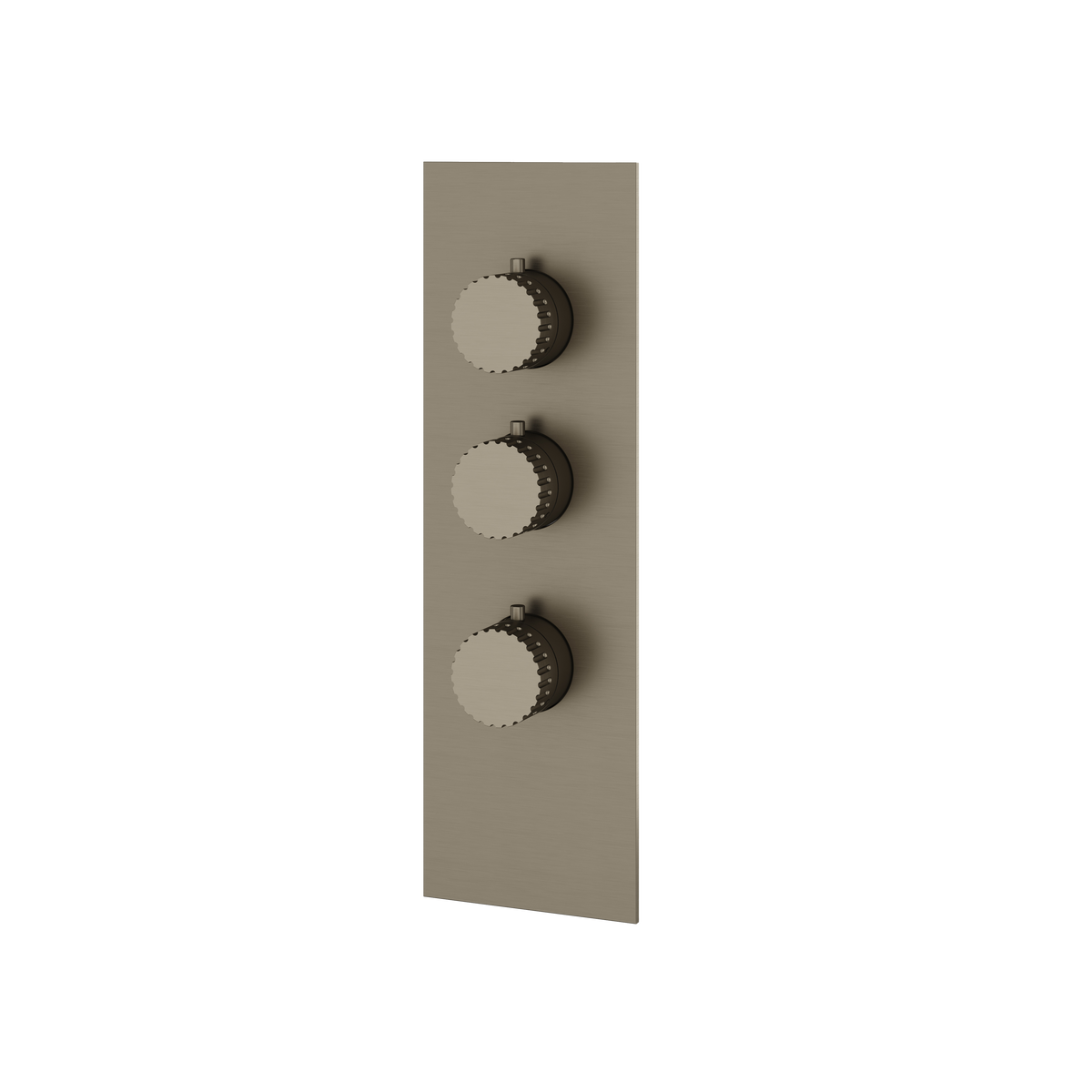 Aquabrass Tosca Square Round Trim Set for 2 Shut-Off Thermostatic Valve SR3234 in brushed black chrome