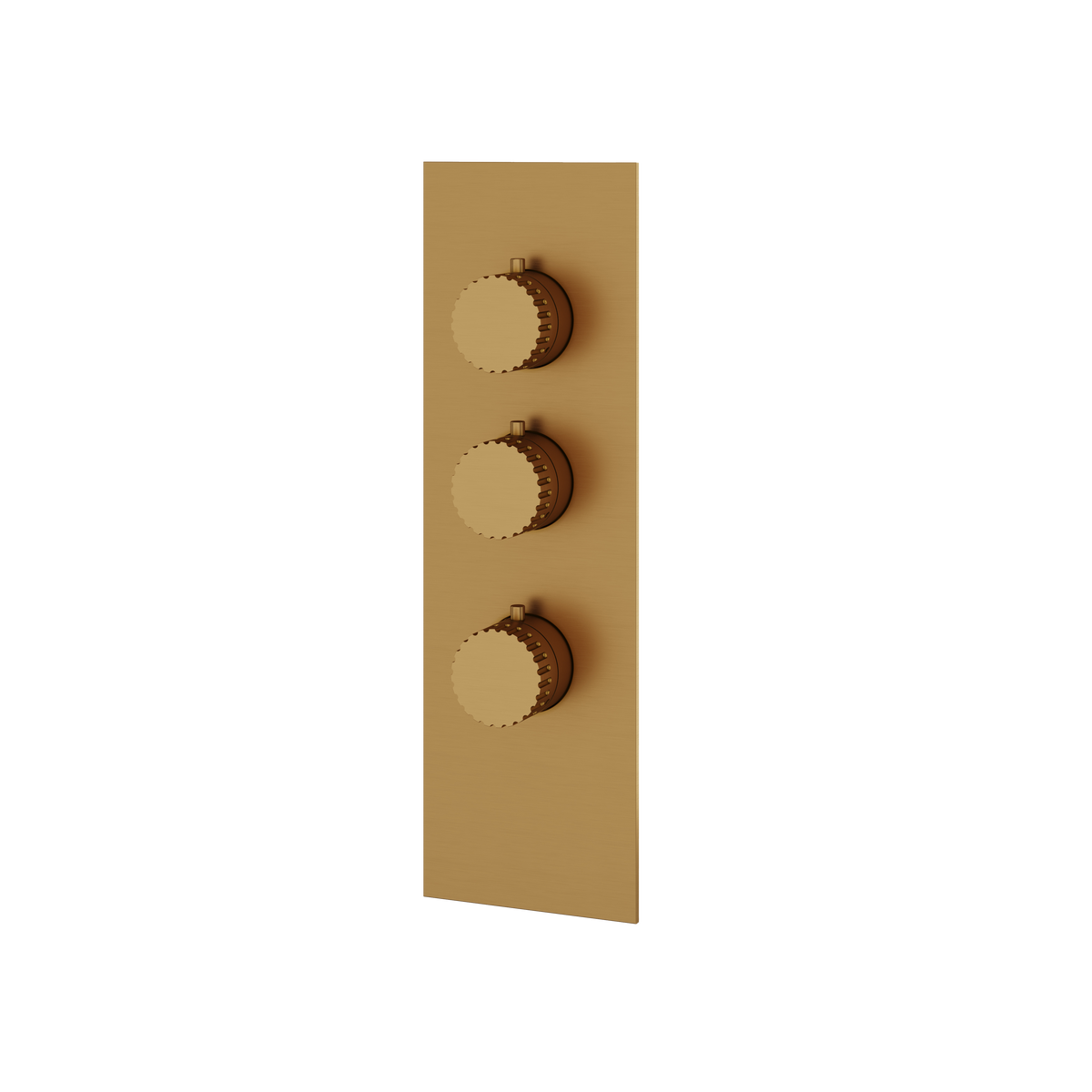 Aquabrass Tosca Square Round Trim Set for 2 Shut-Off Thermostatic Valve SR3234 in brushed gold