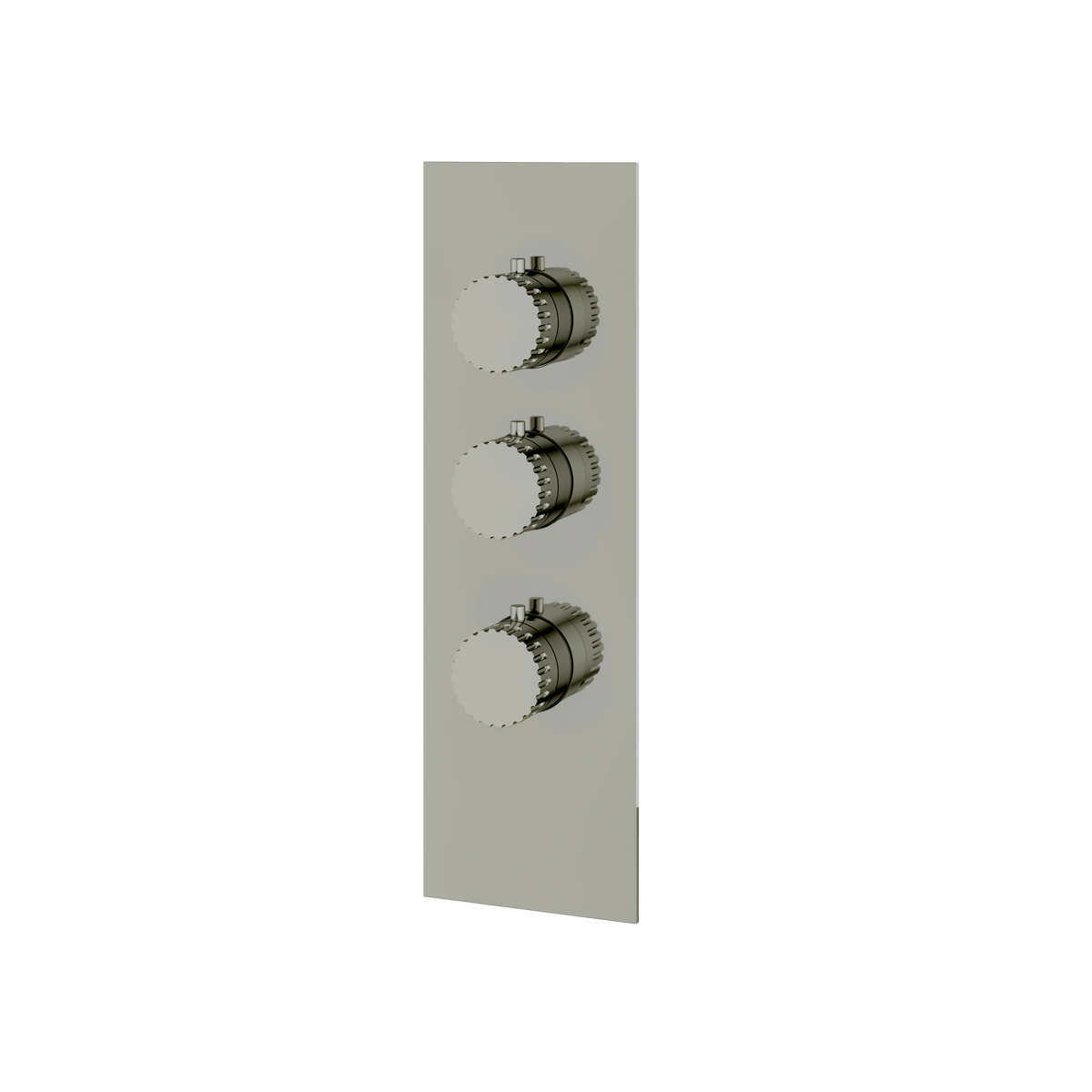 Aquabrass Tosca Square Round Trim Set for 2 Shut-Off Thermostatic Valve SR3234 in polished nickel