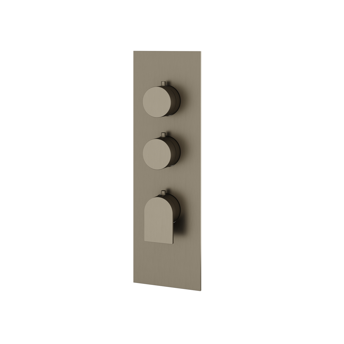 Aquabrass Alpha Square Round Trim Set for 2 Shut-Off Thermostatic Valve SR3292 in brushed black chrome
