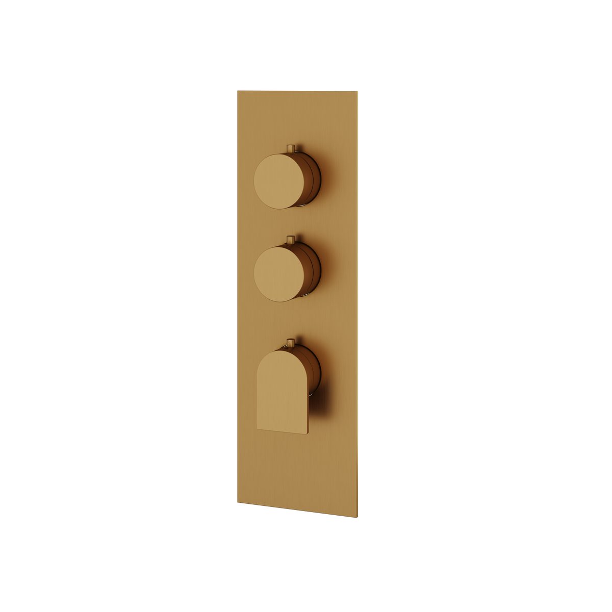 Aquabrass Alpha Square Round Trim Set for 2 Shut-Off Thermostatic Valve SR3292 in brushed gold