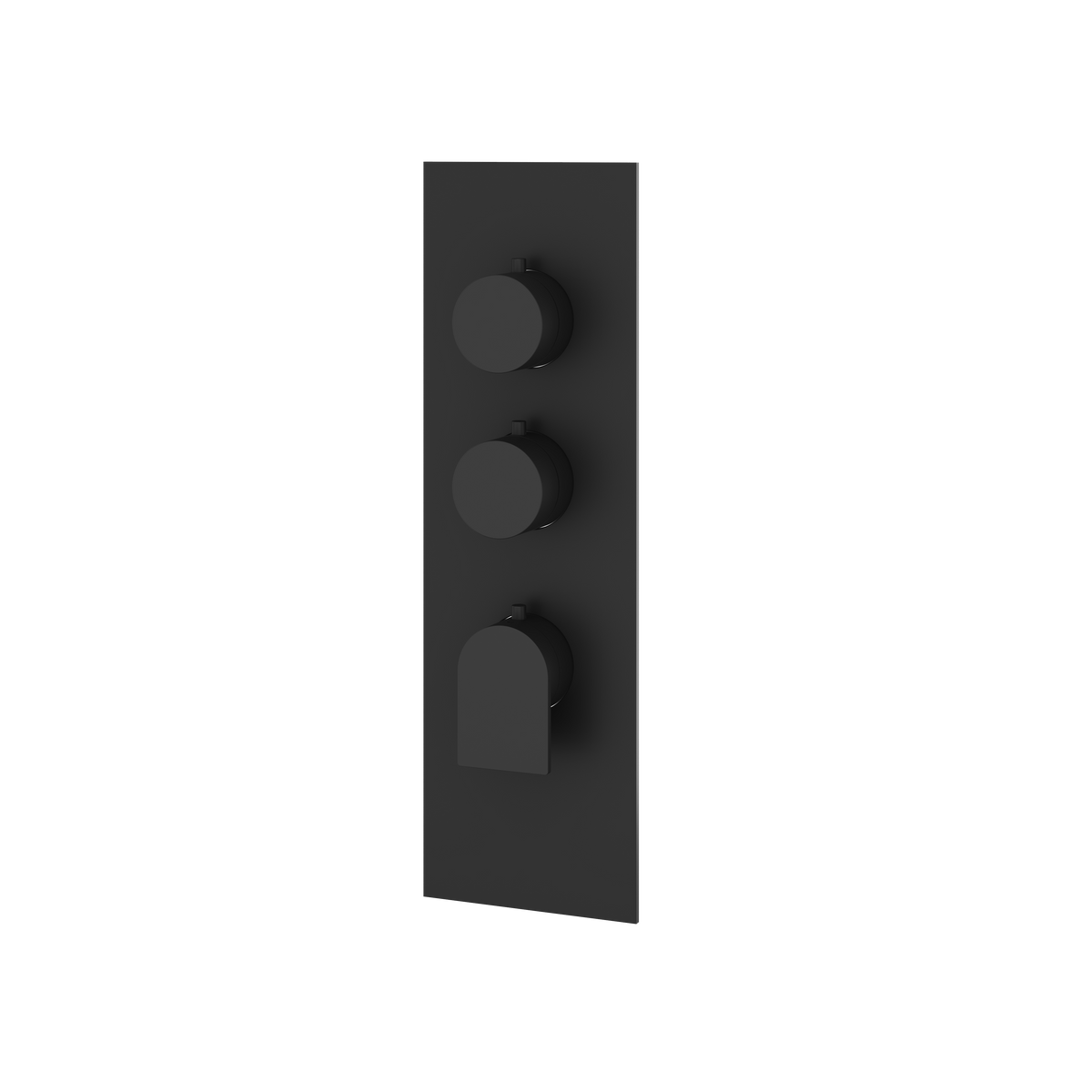 Aquabrass Alpha Square Round Trim Set for 2 Shut-Off Thermostatic Valve SR3292 in black