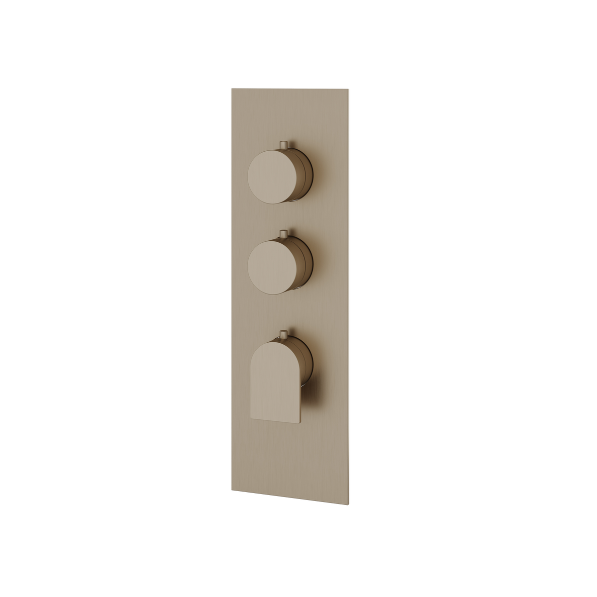 Aquabrass Alpha Square Round Trim Set for 2 Shut-Off Thermostatic Valve SR3292 in brushed nickel