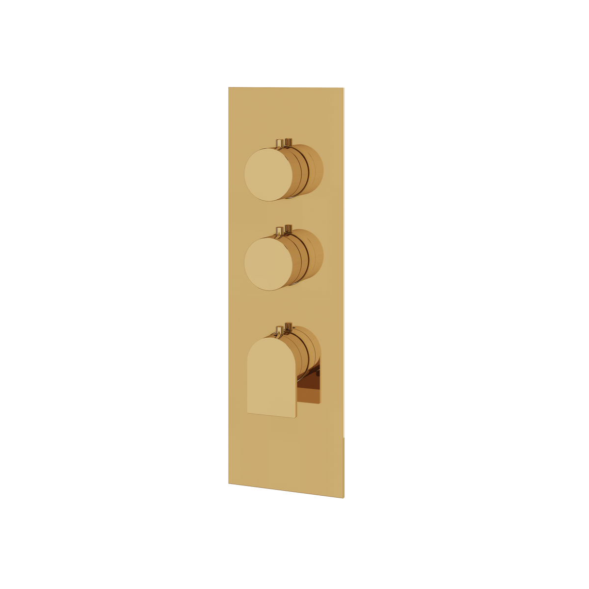 Aquabrass Alpha Square Round Trim Set for 2 Shut-Off Thermostatic Valve SR3292 in polished gold