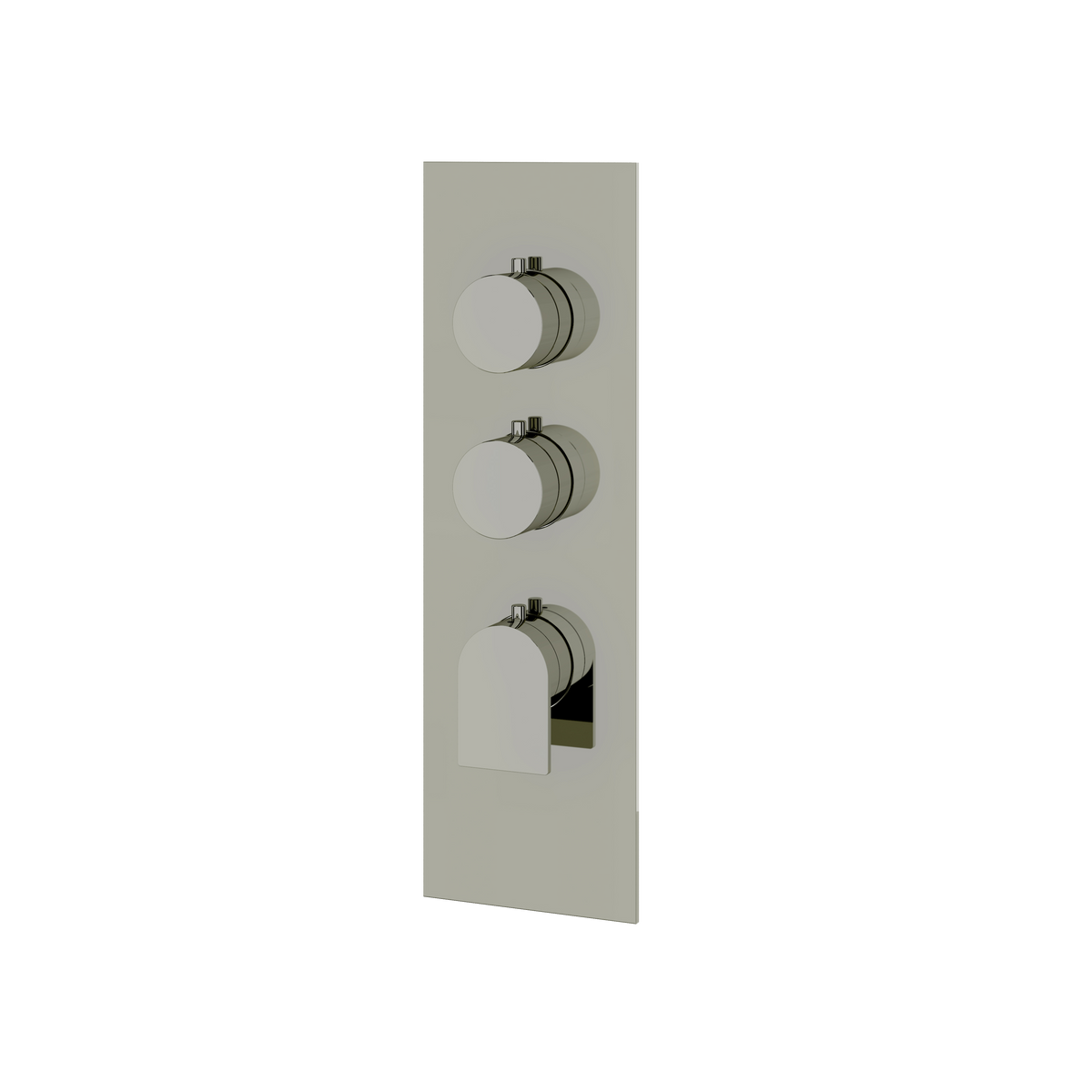 Aquabrass Alpha Square Round Trim Set for 2 Shut-Off Thermostatic Valve SR3292 in polished nickel
