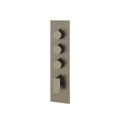 Aquabrass Chicane Square Round Trim Set for 3 Shut-Off Thermostatic Valve SR3319 in brushed black chrome
