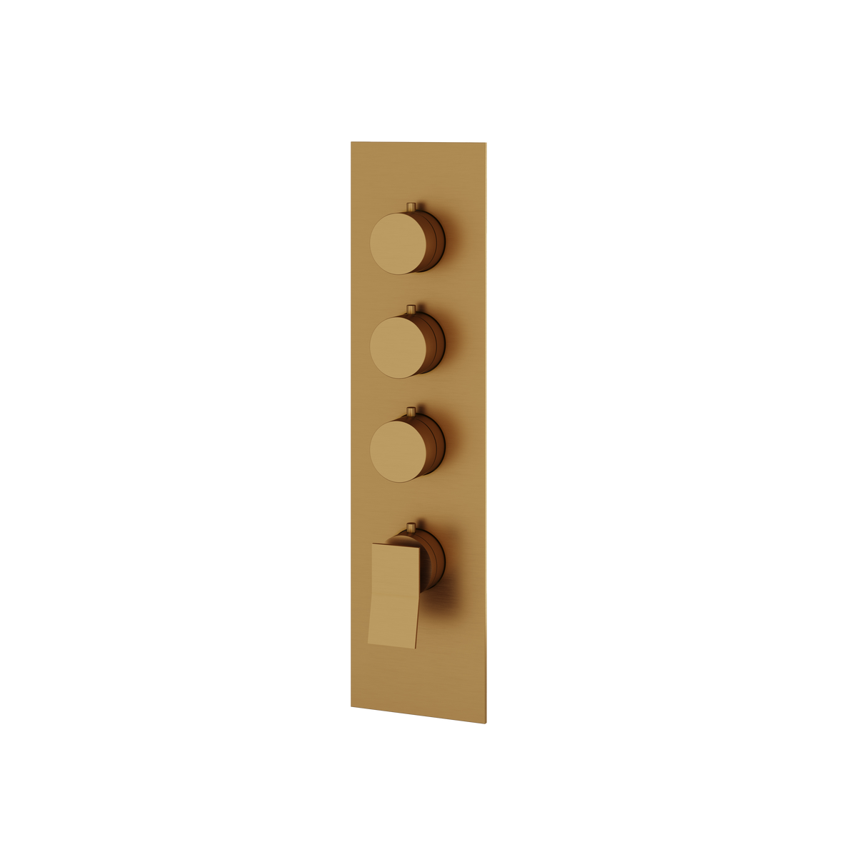 Aquabrass Chicane Square Round Trim Set for 3 Shut-Off Thermostatic Valve SR3319 in brushed gold