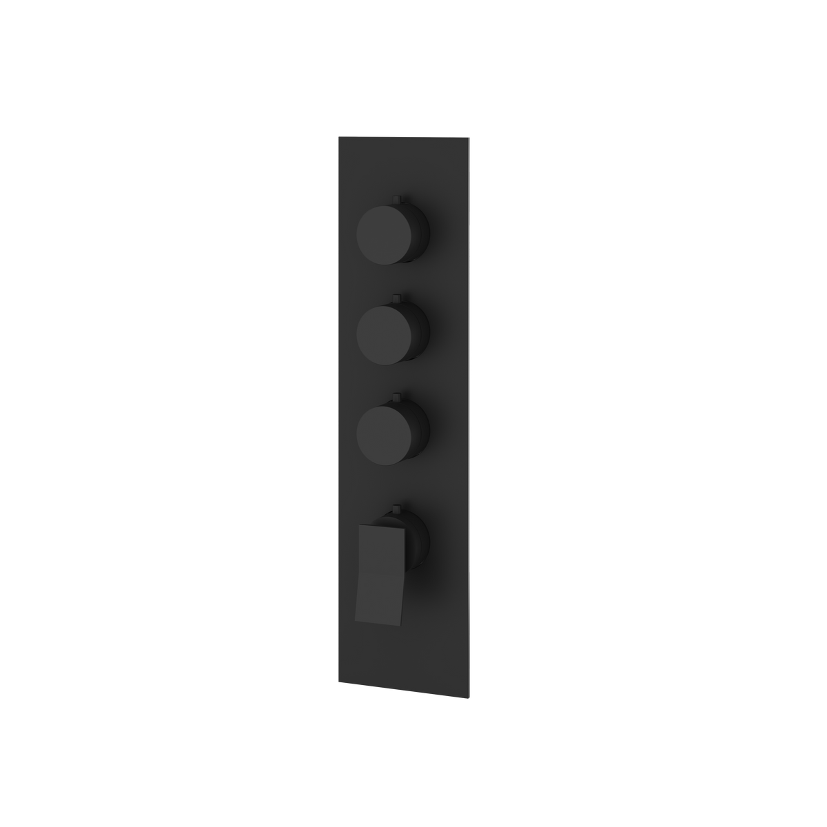 Aquabrass Chicane Square Round Trim Set for 3 Shut-Off Thermostatic Valve SR3319 in black