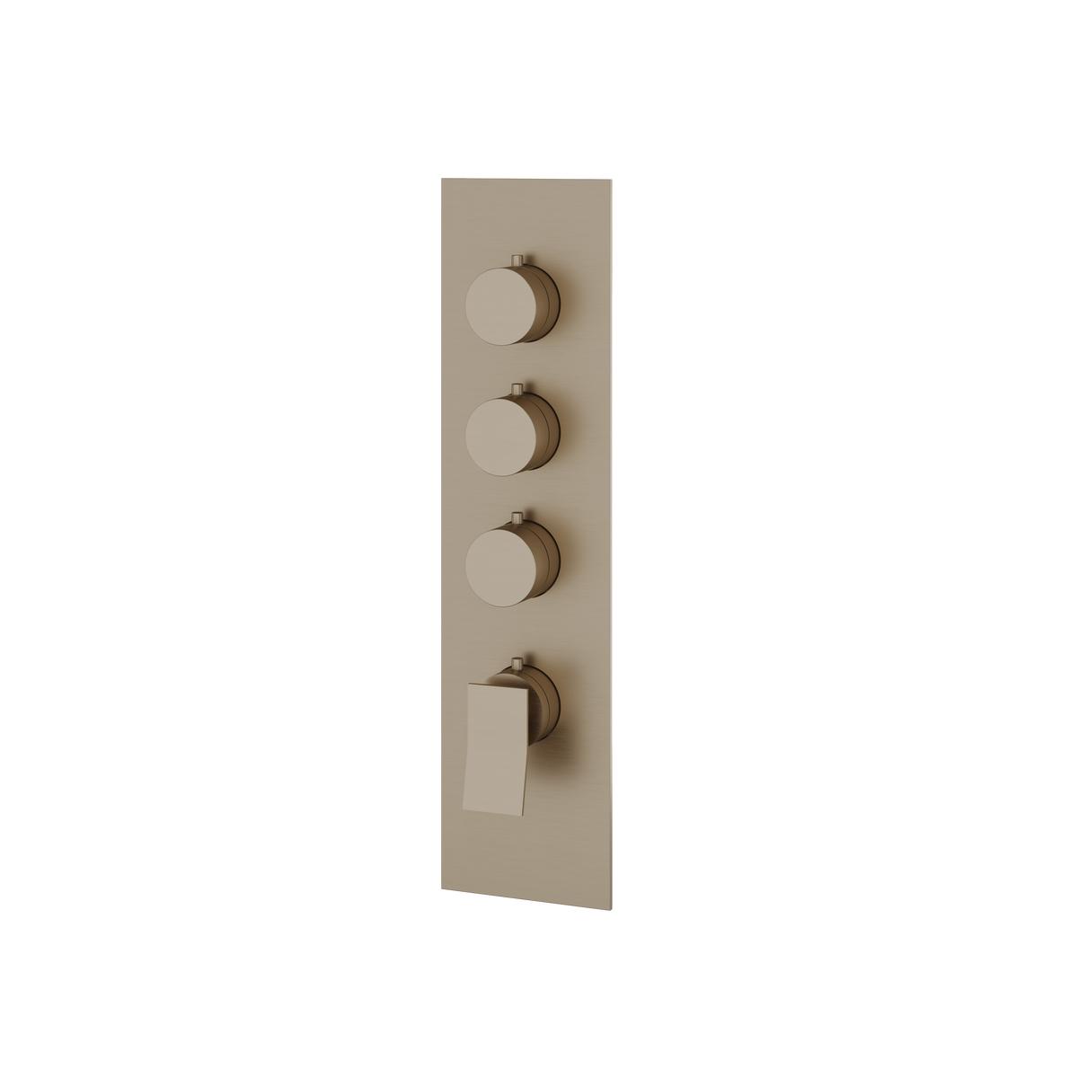 Aquabrass Chicane Square Round Trim Set for 3 Shut-Off Thermostatic Valve SR3319 in brushed nickel