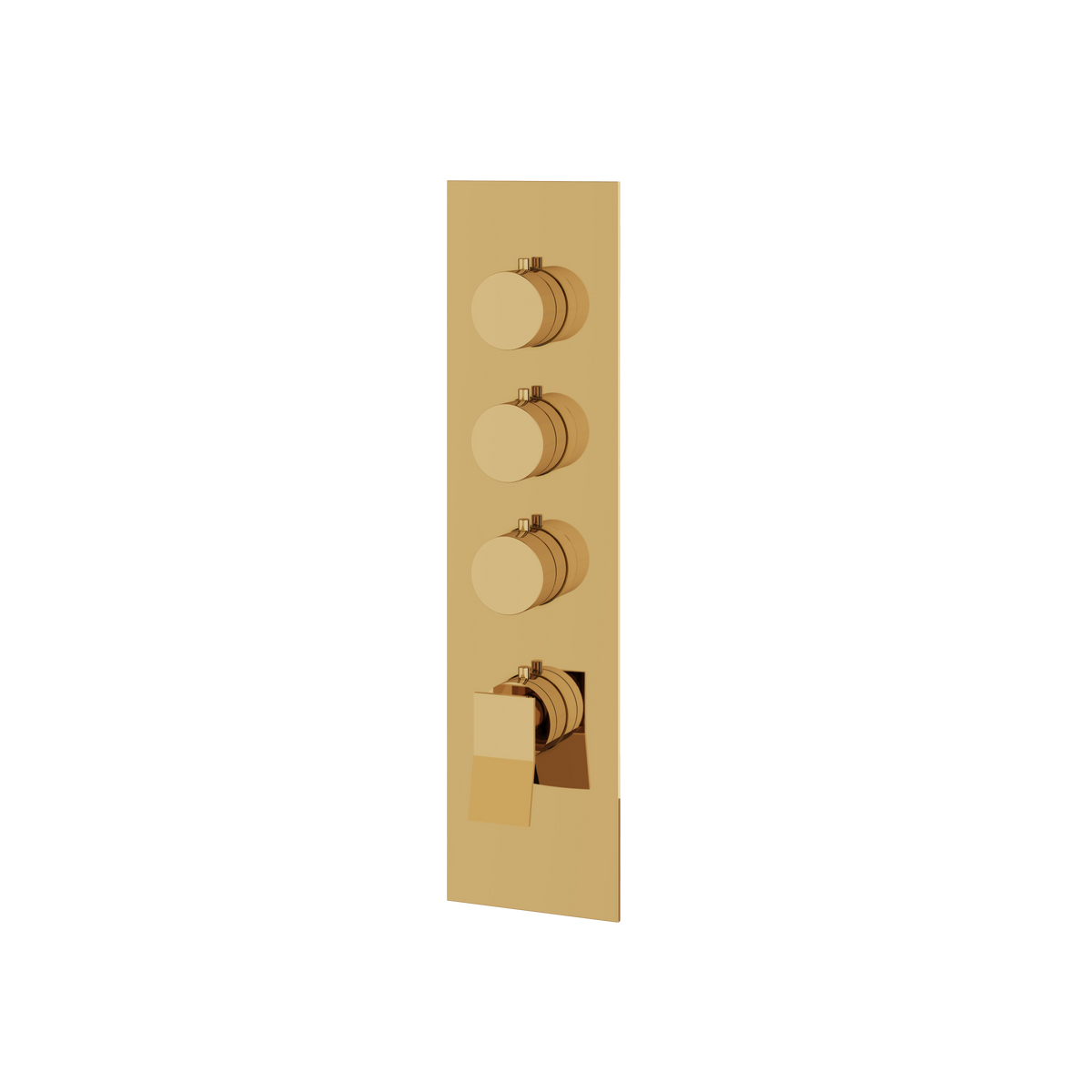 Aquabrass Chicane Square Round Trim Set for 3 Shut-Off Thermostatic Valve SR3319 in polished gold