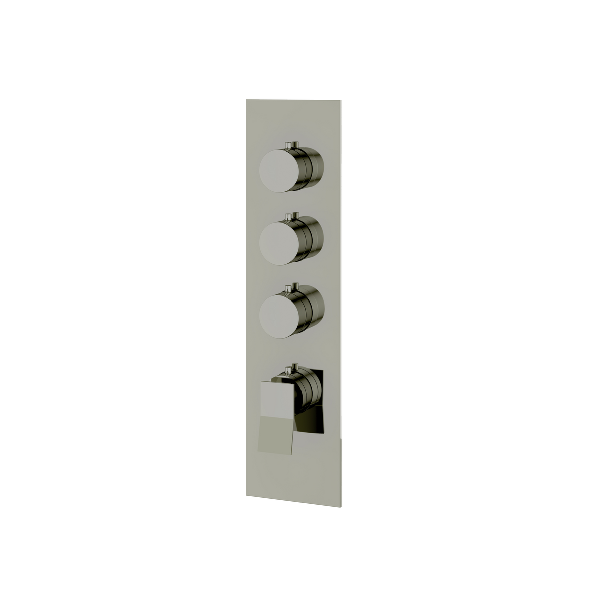 Aquabrass Chicane Square Round Trim Set for 3 Shut-Off Thermostatic Valve SR3319 in polished nickel