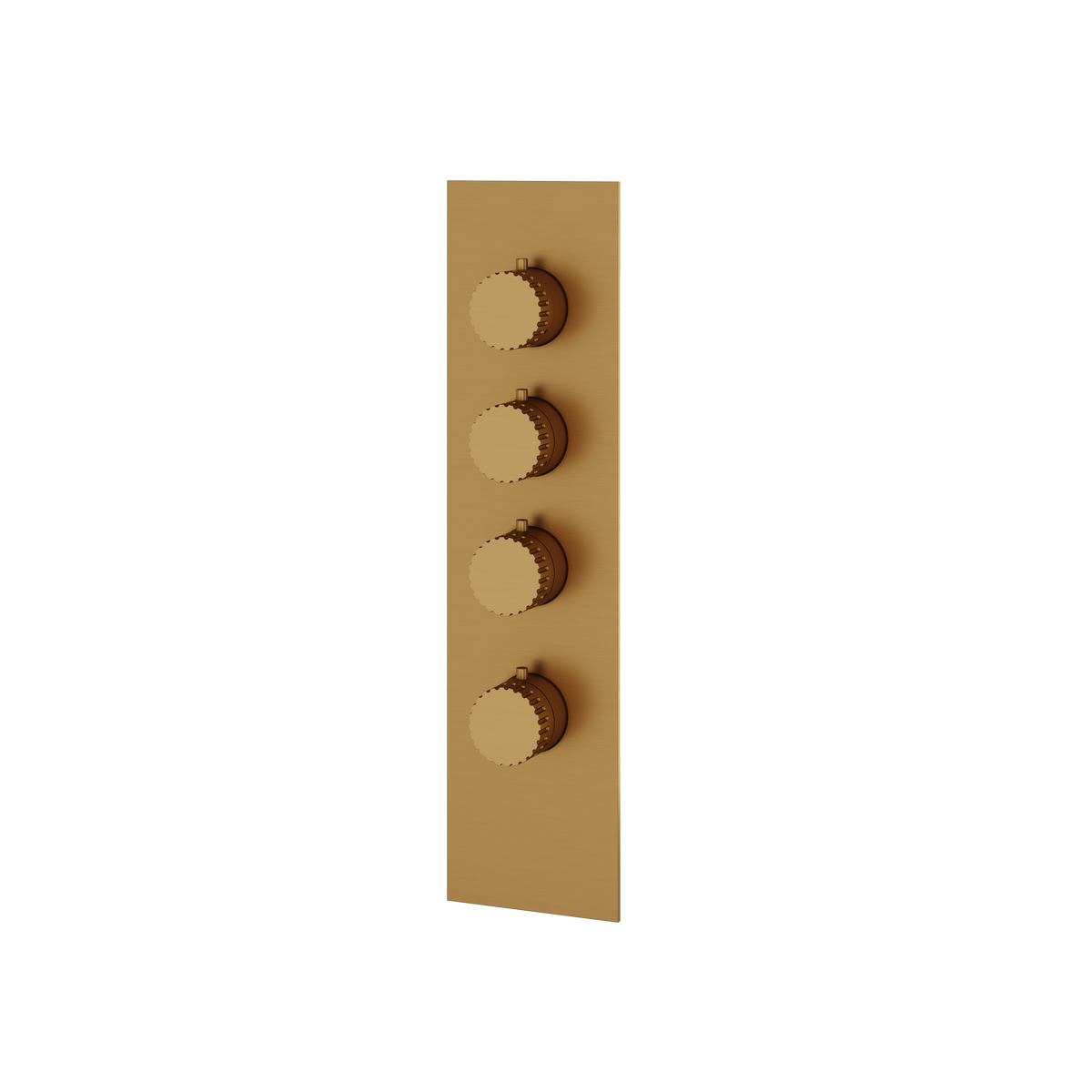 Aquabrass Tosca Square Round Trim Set for 3 Shut-Off Thermostatic Valve SR3334 in brushed gold