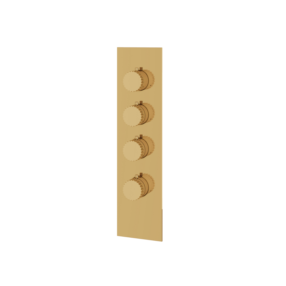 Aquabrass Tosca Square Round Trim Set for 3 Shut-Off Thermostatic Valve SR3334 in polished gold