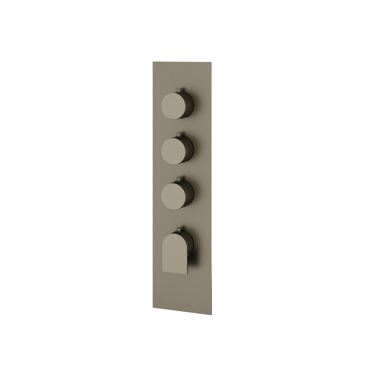 Aquabrass Alpha Square Round Trim Set for 3 Shut-Off Thermostatic Valve SR3392 in brushed black chrome