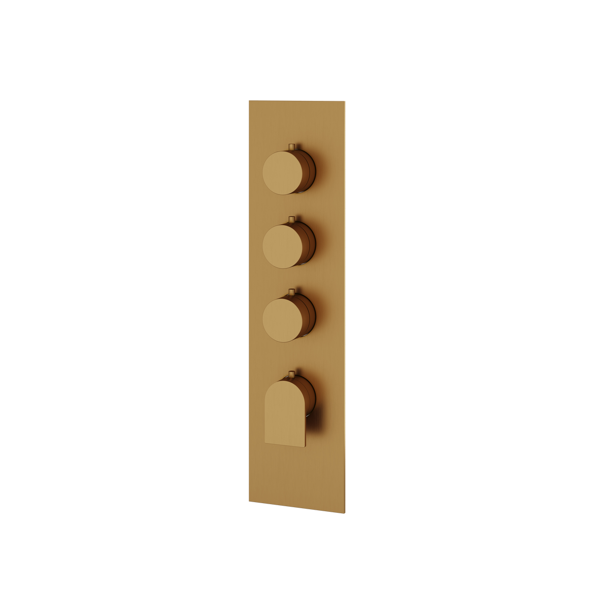 Aquabrass Alpha Square Round Trim Set for 3 Shut-Off Thermostatic Valve SR3392 in brushed gold