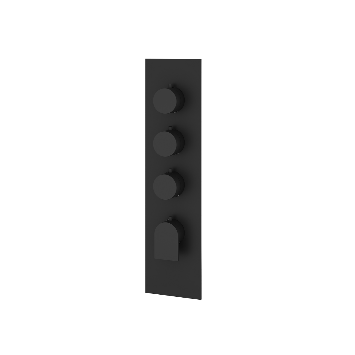 Aquabrass Alpha Square Round Trim Set for 3 Shut-Off Thermostatic Valve SR3392 in black