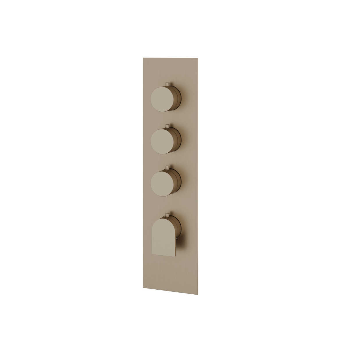 Aquabrass Alpha Square Round Trim Set for 3 Shut-Off Thermostatic Valve SR3392 in brushed nickel