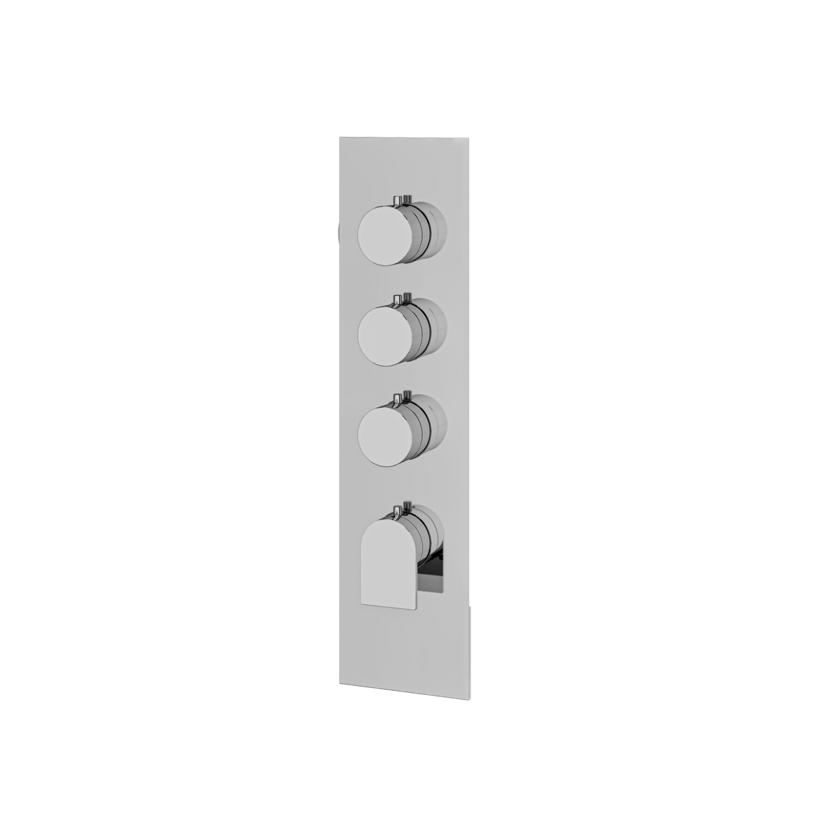 Aquabrass Alpha Square Round Trim Set for 3 Shut-Off Thermostatic Valve SR3392 in polished chrome