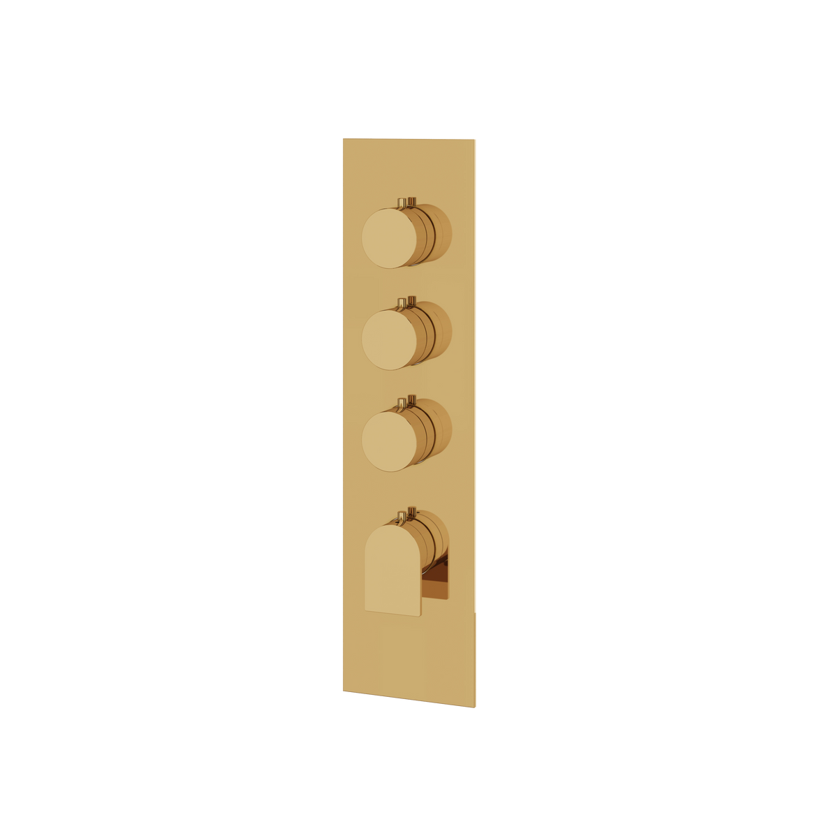 Aquabrass Alpha Square Round Trim Set for 3 Shut-Off Thermostatic Valve SR3392 in polished gold