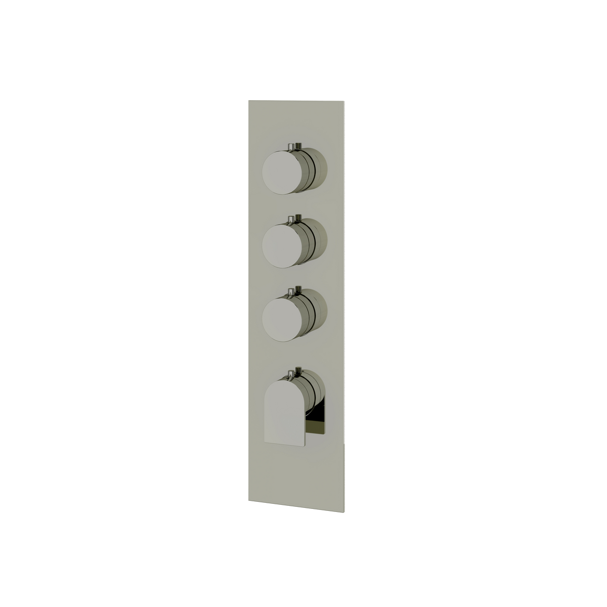 Aquabrass Alpha Square Round Trim Set for 3 Shut-Off Thermostatic Valve SR3392 in polished nickel
