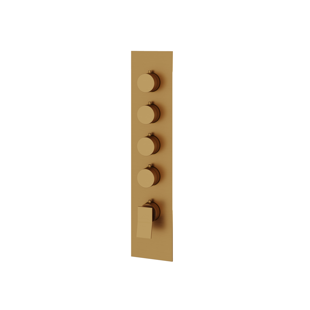 Aquabrass Chicane Square Round Trim Set for 4 Shut-Off Thermostatic Valve SR3419 in brushed gold