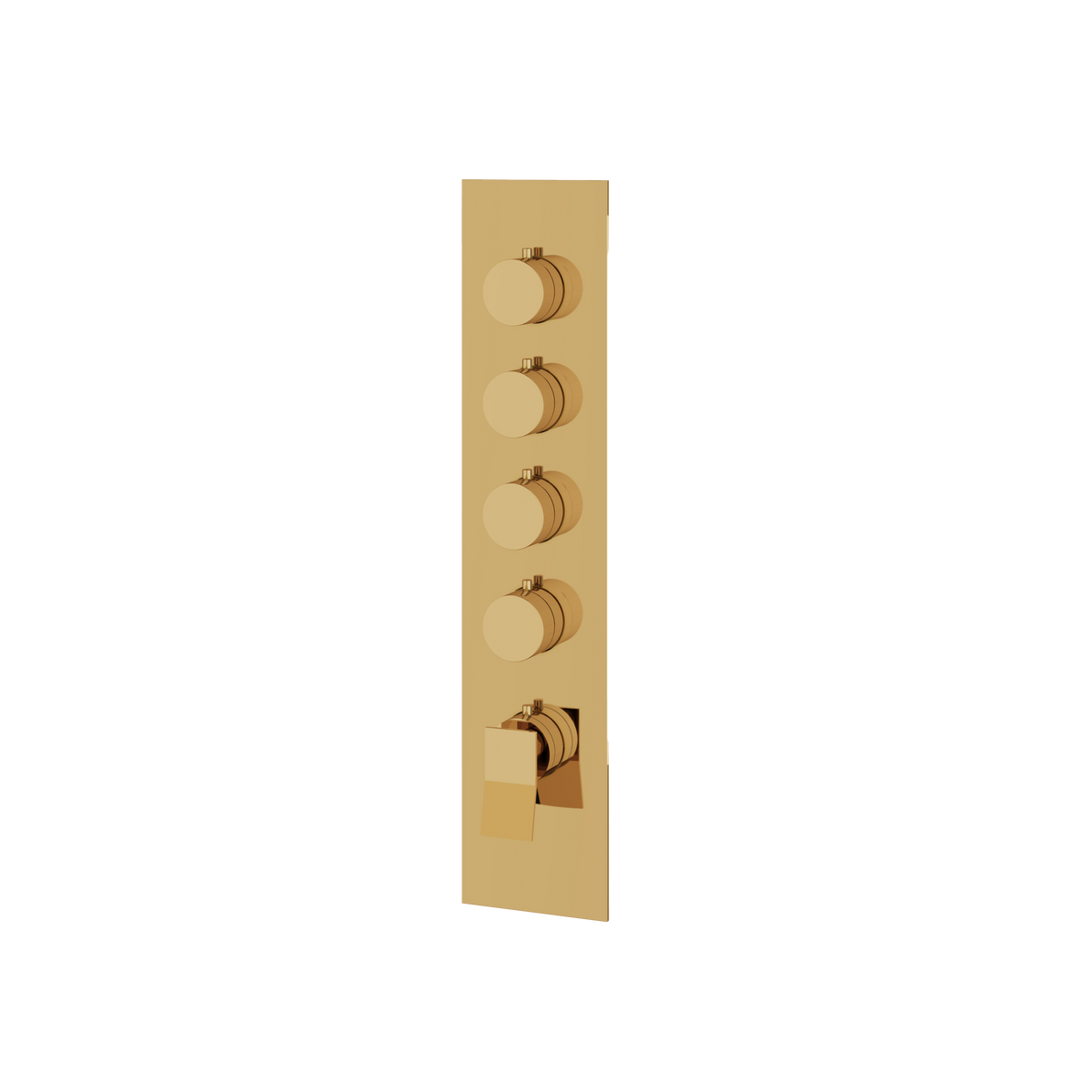 Aquabrass Chicane Square Round Trim Set for 4 Shut-Off Thermostatic Valve SR3419 in polished gold