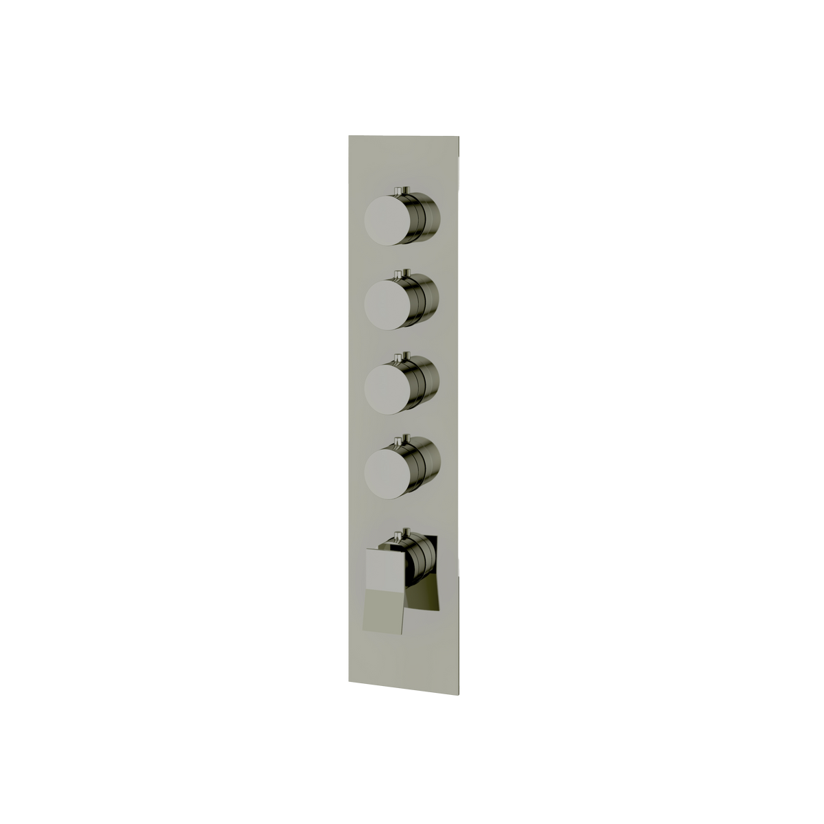 Aquabrass Chicane Square Round Trim Set for 4 Shut-Off Thermostatic Valve SR3419 in polished nickel