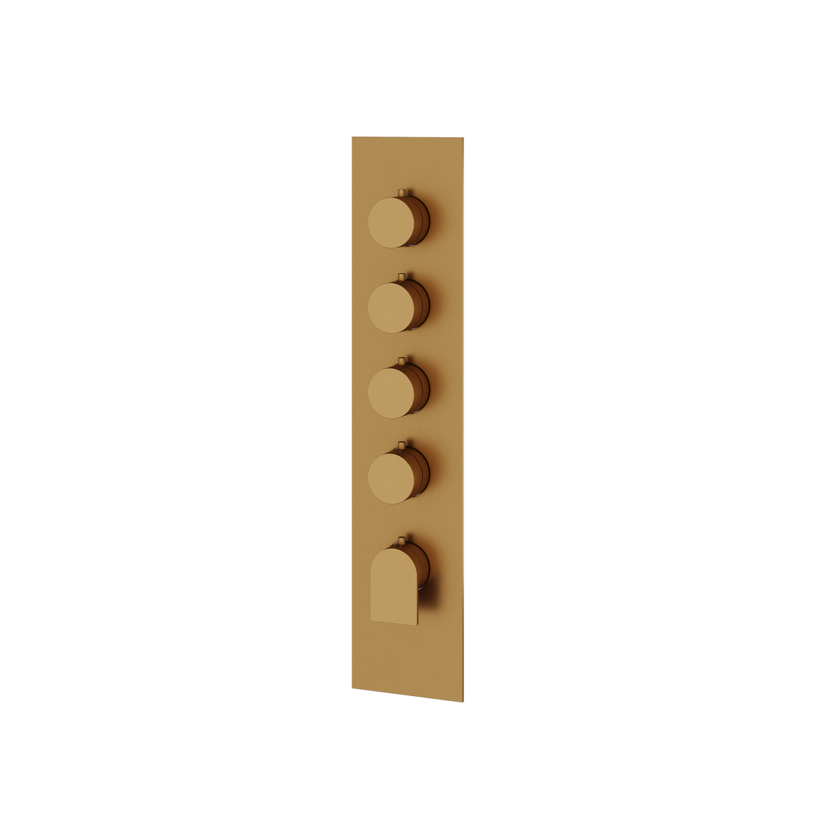 Aquabrass Alpha Square Round Trim Set for 4 Shut-Off Thermostatic Valve SR3492 in brushed gold