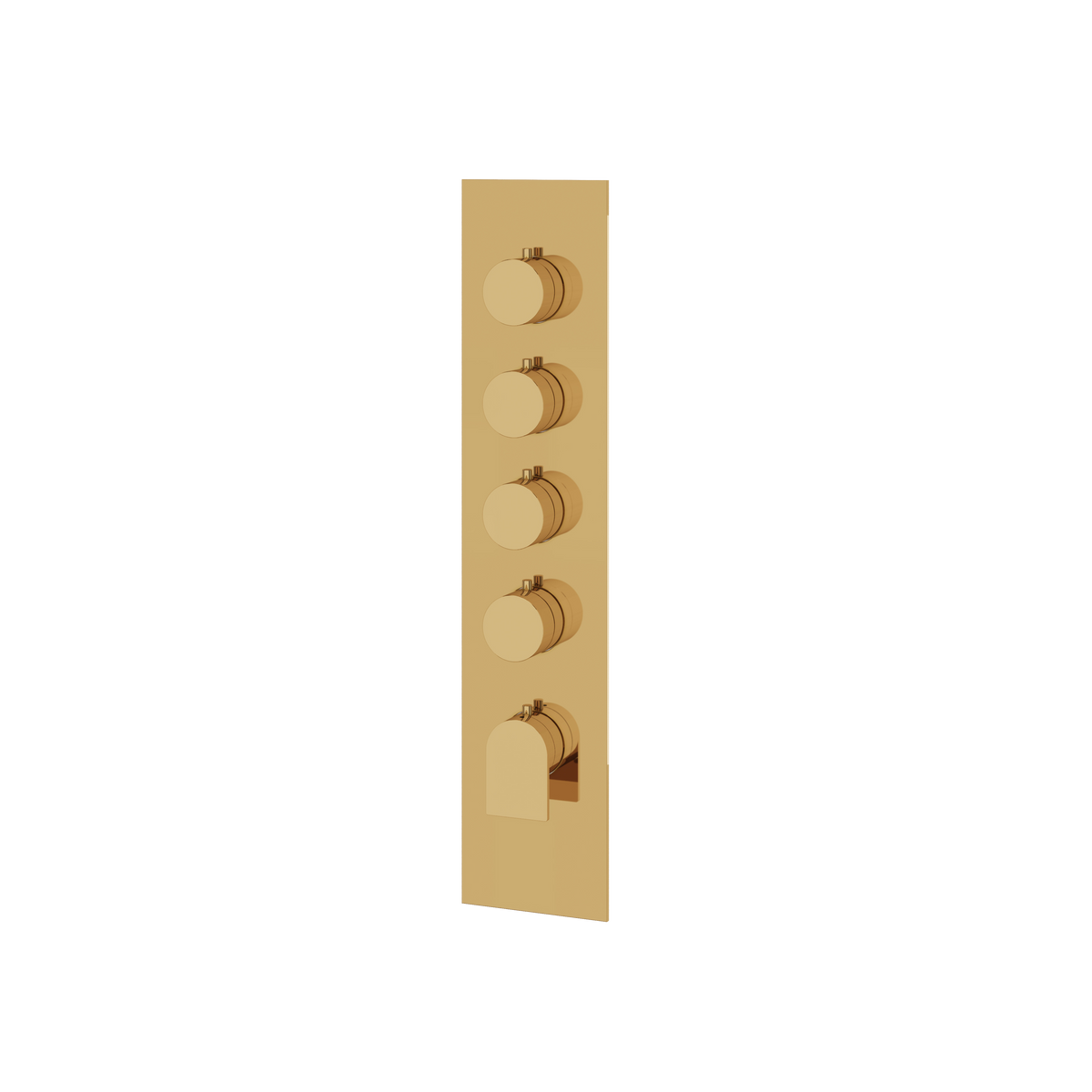 Aquabrass Alpha Square Round Trim Set for 4 Shut-Off Thermostatic Valve SR3492 in polished gold